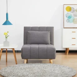 Fauteuil Convertible En Tissu Gris STREVI -Promos Fauteora Magasin fauteuil 487717