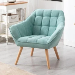 Fauteuil En Tissu Vert D'eau CASERTA -Promos Fauteora Magasin fauteuil 492067