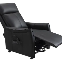 Fauteuil Releveur électrique En Cuir Noir PITALI -Promos Fauteora Magasin fauteuil 495989