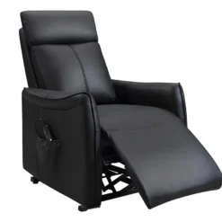 Fauteuil Releveur électrique En Cuir Noir PITALI -Promos Fauteora Magasin fauteuil 495995