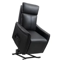 Fauteuil Releveur électrique En Cuir Noir PITALI -Promos Fauteora Magasin fauteuil 495997