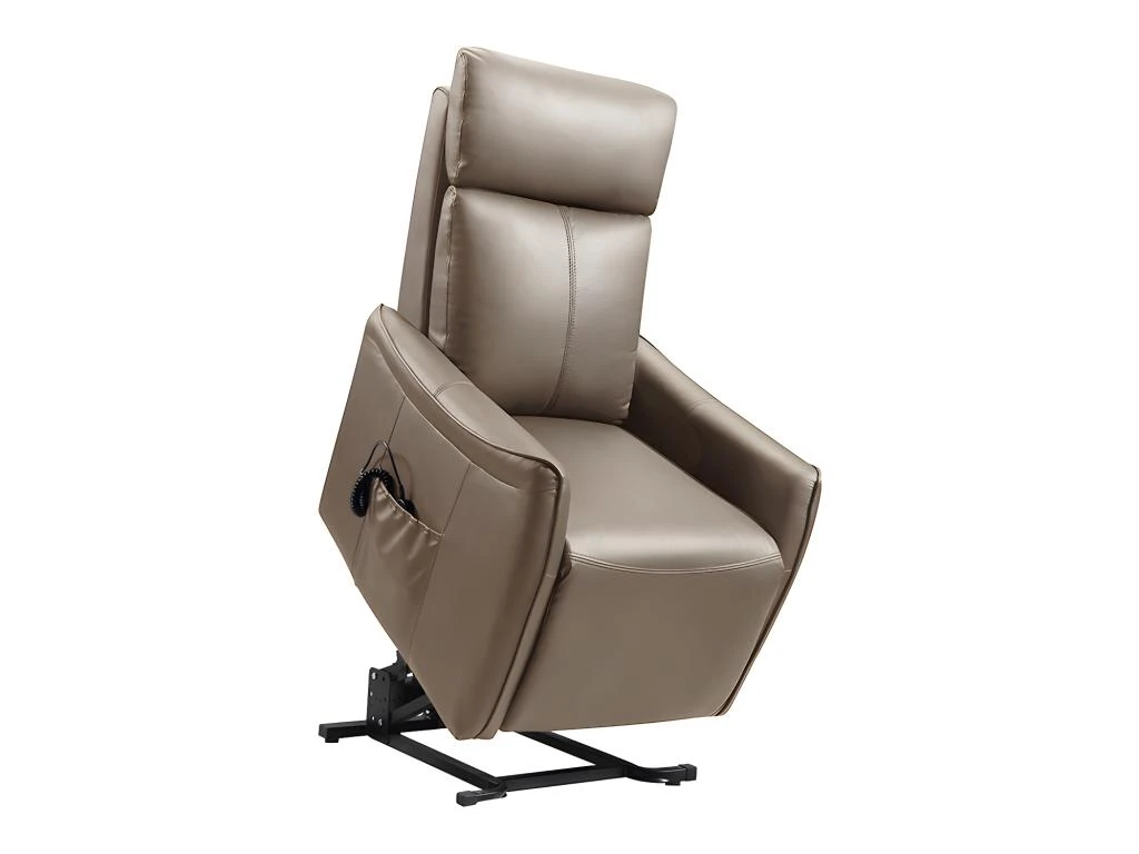 Fauteuil Releveur électrique En Cuir Marron PITALI 9 Fauteuil Releveur électrique En Cuir Marron PITALI – Image 7