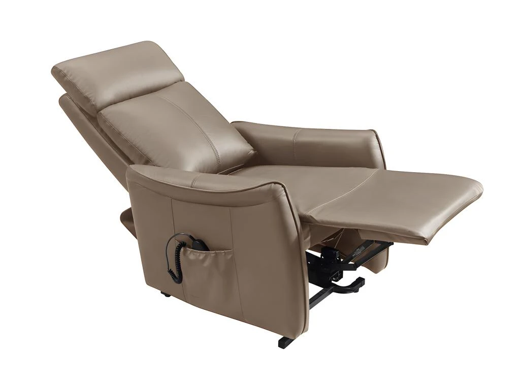 Fauteuil Releveur électrique En Cuir Marron PITALI 5 Fauteuil Releveur électrique En Cuir Marron PITALI – Image 3