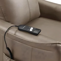 Fauteuil Releveur électrique En Cuir Marron PITALI 25 Fauteuil Releveur électrique En Cuir Marron PITALI -Promos Fauteora Magasin fauteuil 496037
