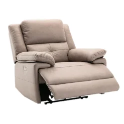 Fauteuil Relax électrique En Tissu Taupe DOLENE -Promos Fauteora Magasin fauteuil 497183