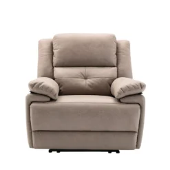 Fauteuil Relax électrique En Tissu Taupe DOLENE -Promos Fauteora Magasin fauteuil 497189