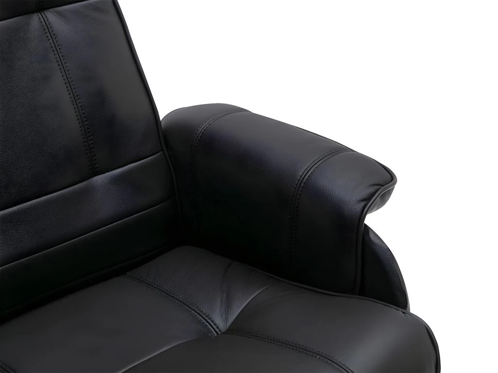 Fauteuil De Relaxation Avec Repose-pied En Cuir ANDALOUSIE - Noir 7 Fauteuil De Relaxation Avec Repose-pied En Cuir ANDALOUSIE - Noir – Image 5