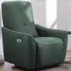 Fauteuil Relax électrique En Tissu Effet Cuir Vert Foncé TAODA -Promos Fauteora Magasin fauteuil 6799079