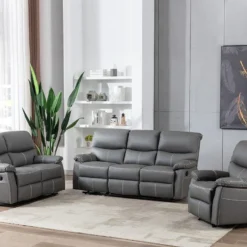 Fauteuil Relax En Simili Gris CANBY -Promos Fauteora Magasin fauteuil 7256827