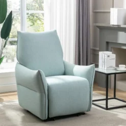 Fauteuil Relax électrique En Tissu Bleu Clair MODOC