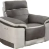 Fauteuil Relaxation Motorisé En Tissu Suédine Bicolore Taupe - CLARA -Promos Fauteora Magasin fauteuil 8908447