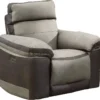 Fauteuil Relaxation Motorisé En Tissu Suédine Bicolore Beige - CLARA -Promos Fauteora Magasin fauteuil 8908459