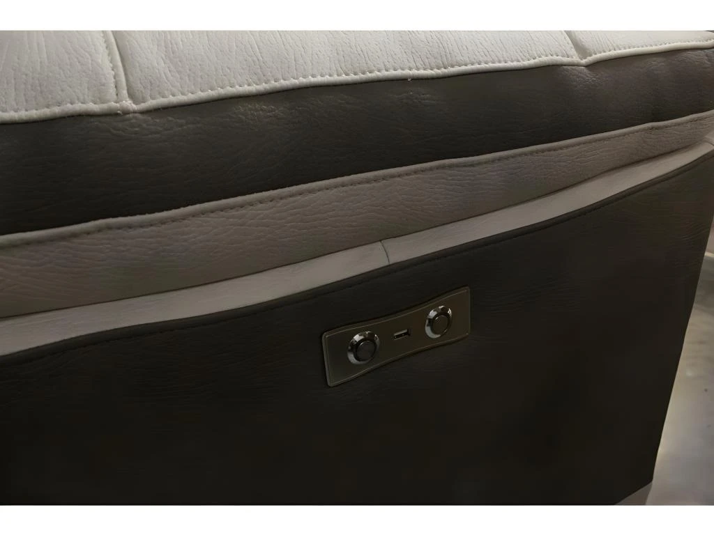 Fauteuil Relaxation Motorisé En Tissu Suédine Bicolore Beige - CLARA 5 Fauteuil Relaxation Motorisé En Tissu Suédine Bicolore Beige - CLARA – Image 3