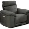 Fauteuil Relaxation Motorisé En Tissu Suédine Gris Anthracite - CLARA -Promos Fauteora Magasin fauteuil 8908597
