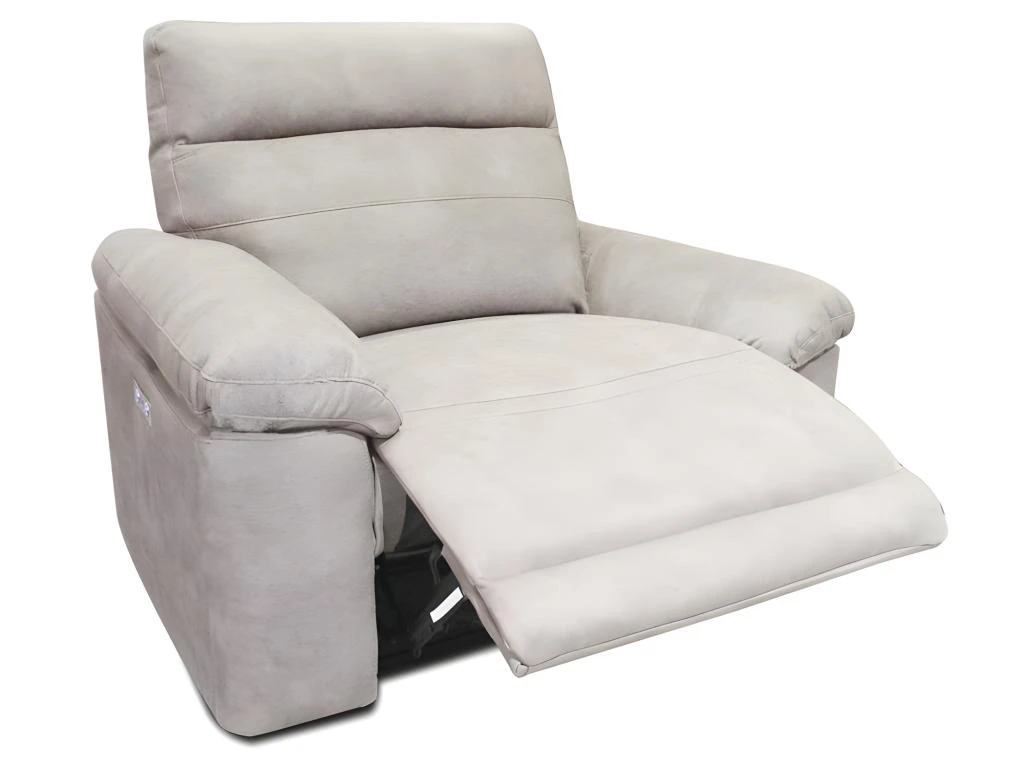 Fauteuil Relaxation Motorisé En Tissu Suédine Beige Doux - CLARA 4 Fauteuil Relaxation Motorisé En Tissu Suédine Beige Doux - CLARA – Image 2