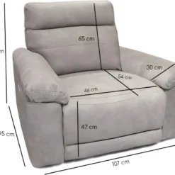 Fauteuil Relaxation Motorisé En Tissu Suédine Beige Doux - CLARA 7 Fauteuil Relaxation Motorisé En Tissu Suédine Beige Doux - CLARA -Promos Fauteora Magasin fauteuil 8908681