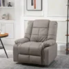 Fauteuil Luxe De Relaxation Et Massage Inclinaison Dossier Repose-pied Réglable Revêtement Synthétique Gris -Promos Fauteora Magasin fauteuil 8910469
