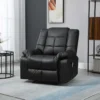 Fauteuil Luxe De Relaxation Et Massage Inclinaison Dossier Repose-pied Réglable Revêtement Synthétique Noir -Promos Fauteora Magasin fauteuil 8910479