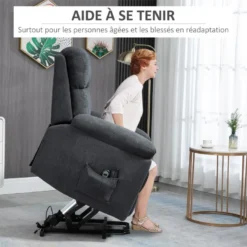 Fauteuil De Massage Fauteuil Releveur électrique Inclinaison Réglable Repose-pied Ajustable Tissu Gris -Promos Fauteora Magasin fauteuil 8910495