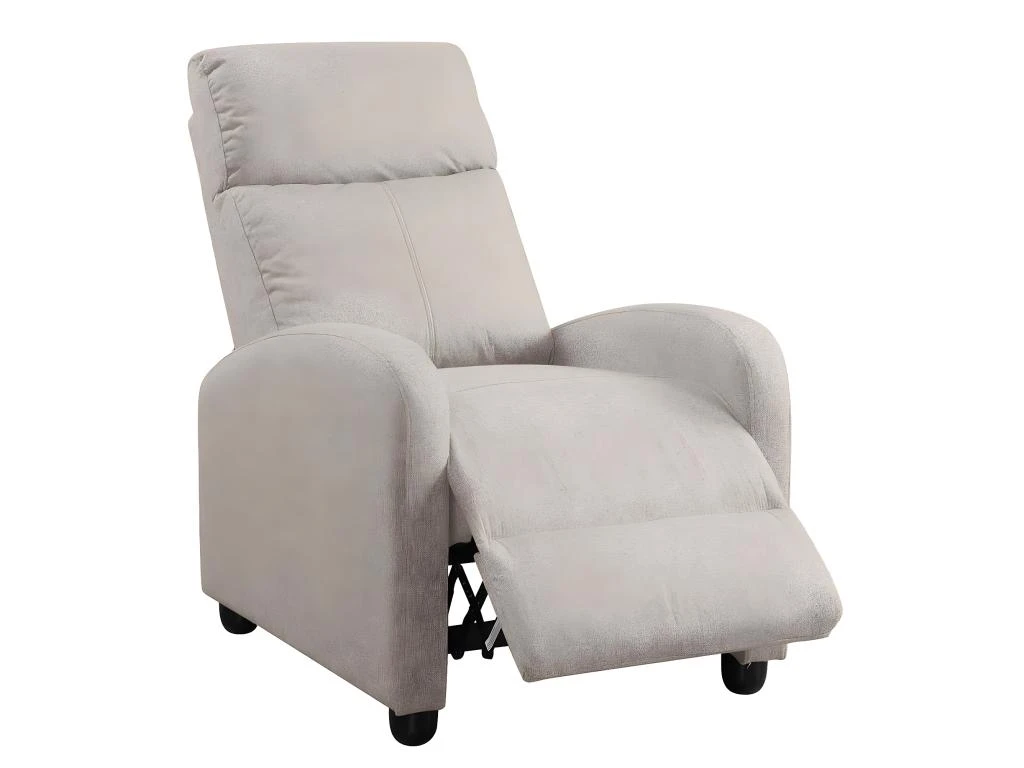MELBOURNE - Fauteuil Relax Pushback Tissu Gris Taupe 4 MELBOURNE - Fauteuil Relax Pushback Tissu Gris Taupe – Image 2