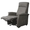 BARRENCE - Fauteuil Relax Et Releveur Electrique Tissu Aspect Cuir Marron Grisé -Promos Fauteora Magasin fauteuil 9165009