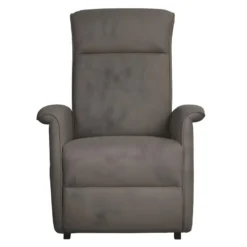 BARRENCE - Fauteuil Relax Et Releveur Electrique Tissu Aspect Cuir Marron Grisé -Promos Fauteora Magasin fauteuil 9165017