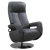 ROSARIO - Fauteuil Relax Electrique Tissu Gris Foncé