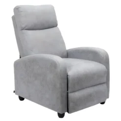 SOFEN - Fauteuil De Relaxation Matelassé Gris Clair