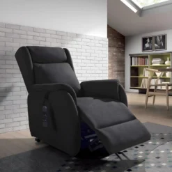 ZAMORA - Fauteuil Releveur Tissu Gris Foncé -Promos Fauteora Magasin fauteuil 9165099