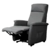 BARRENCE - Fauteuil Relax Et Releveur Electrique Tissu Aspect Cuir Gris Foncé