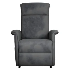 BARRENCE - Fauteuil Relax Et Releveur Electrique Tissu Aspect Cuir Gris Foncé -Promos Fauteora Magasin fauteuil 9165125