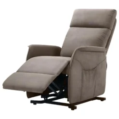 LISSONE - Fauteuil Relax Et Releveur Electrique Tissu Taupe