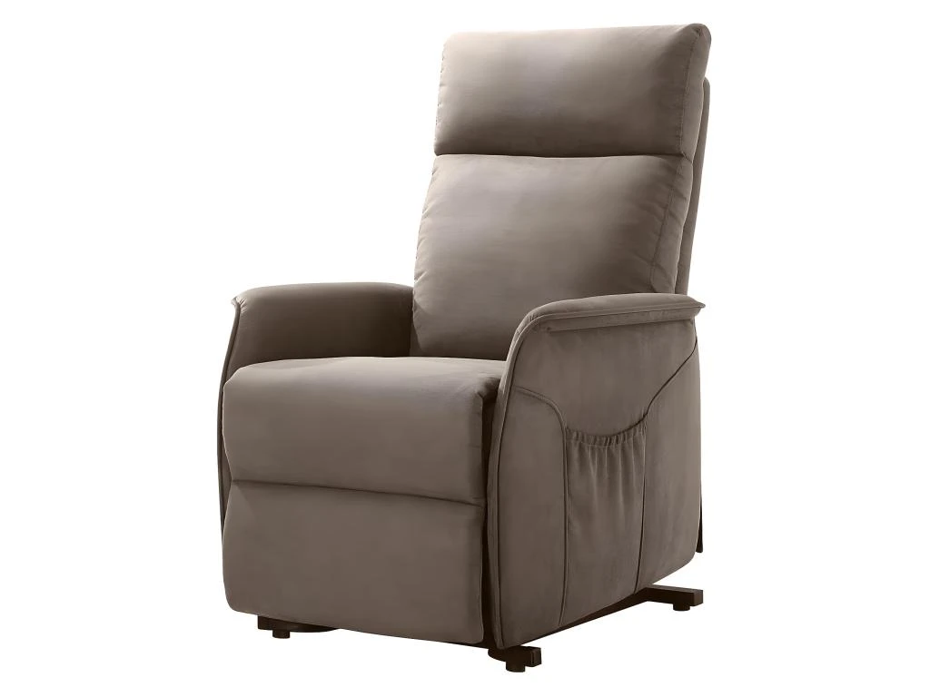 LISSONE - Fauteuil Relax Et Releveur Electrique Tissu Taupe 6 LISSONE - Fauteuil Relax Et Releveur Electrique Tissu Taupe – Image 4
