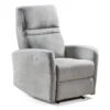 YANGAS - Fauteuil Relax Electrique Tissu Gris Clair -Promos Fauteora Magasin fauteuil 9165277