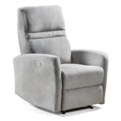 YANGAS - Fauteuil Relax Electrique Tissu Gris Clair