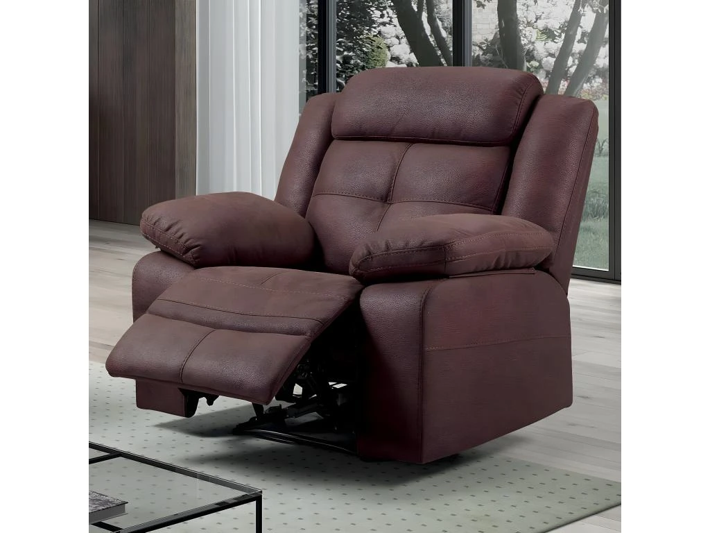 FABARES - Fauteuil Relax Manuel Chocolat 4 FABARES - Fauteuil Relax Manuel Chocolat – Image 2
