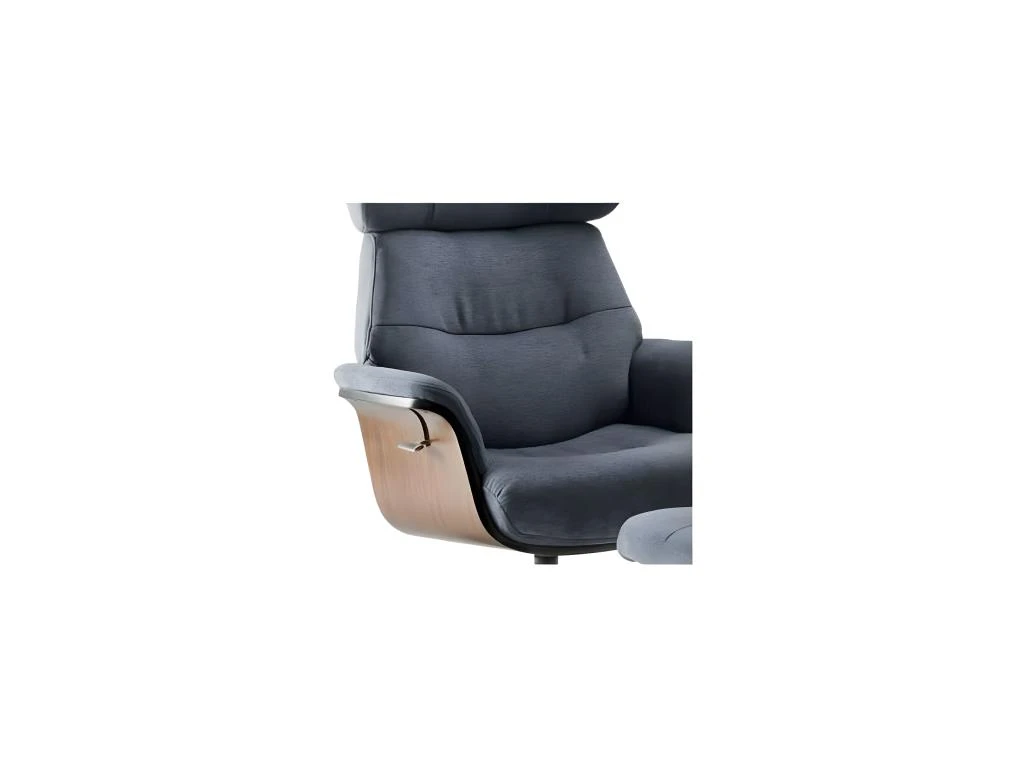 OBANOS - Fauteuil Inclinable + Repose-Pieds Gris Bleu 5 OBANOS - Fauteuil Inclinable + Repose-Pieds Gris Bleu – Image 3
