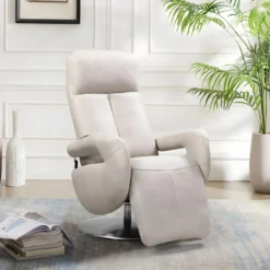ROSARIO - Fauteuil Relax Electrique Cuir Gris Clair -Promos Fauteora Magasin fauteuil 9165383