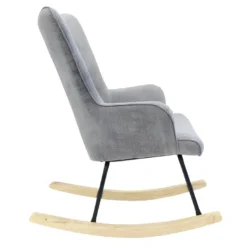 POHJA - Fauteuil à Bascule Gris Dossier Capitonné -Promos Fauteora Magasin fauteuil 9172761