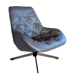 TREK - Fauteuil Moderne Aspect Cuir Gris