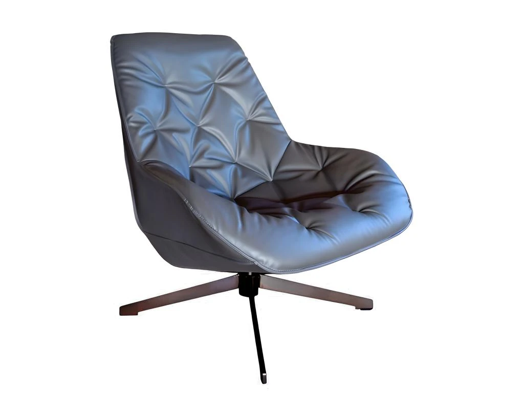 TREK - Fauteuil Moderne Aspect Cuir Gris 3 TREK - Fauteuil Moderne Aspect Cuir Gris