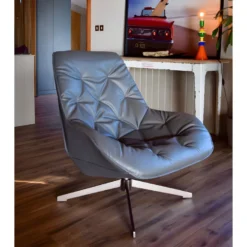 TREK - Fauteuil Moderne Aspect Cuir Gris 10 TREK - Fauteuil Moderne Aspect Cuir Gris -Promos Fauteora Magasin fauteuil 9173421