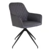 KARBO - Fauteuil Pivotant Simili Gris Foncé Et Piétement Acier -Promos Fauteora Magasin fauteuil 9174023