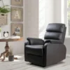 Fauteuil De Relaxation Inclinable Avec Repose-pied Ajustable Revêtement Synthétique Brun Foncé -Promos Fauteora Magasin fauteuil 9473687