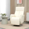 Fauteuil Relax Contemporain Inclinable Pivotant Grand Confort Revêtement Synthétique Crème -Promos Fauteora Magasin fauteuil 9473931