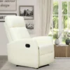 Fauteuil De Relaxation Inclinable 170° Avec Repose-pied Ajustable Revêtement Synthétique Crème 1 Fauteuil De Relaxation Inclinable 170° Avec Repose-pied Ajustable Revêtement Synthétique Crème -Promos Fauteora Magasin fauteuil 9473955