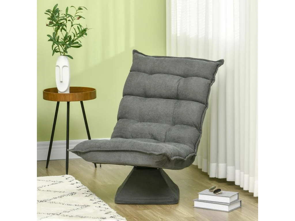 Fauteuil Relax Grand Confort Pivotant Inclinaison Réglable 5 Niv. épais Garnissage Mousse Haute Densité Tissu Velours Microfibre Gris 3 Fauteuil Relax Grand Confort Pivotant Inclinaison Réglable 5 Niv. épais Garnissage Mousse Haute Densité Tissu Velours Microfibre Gris