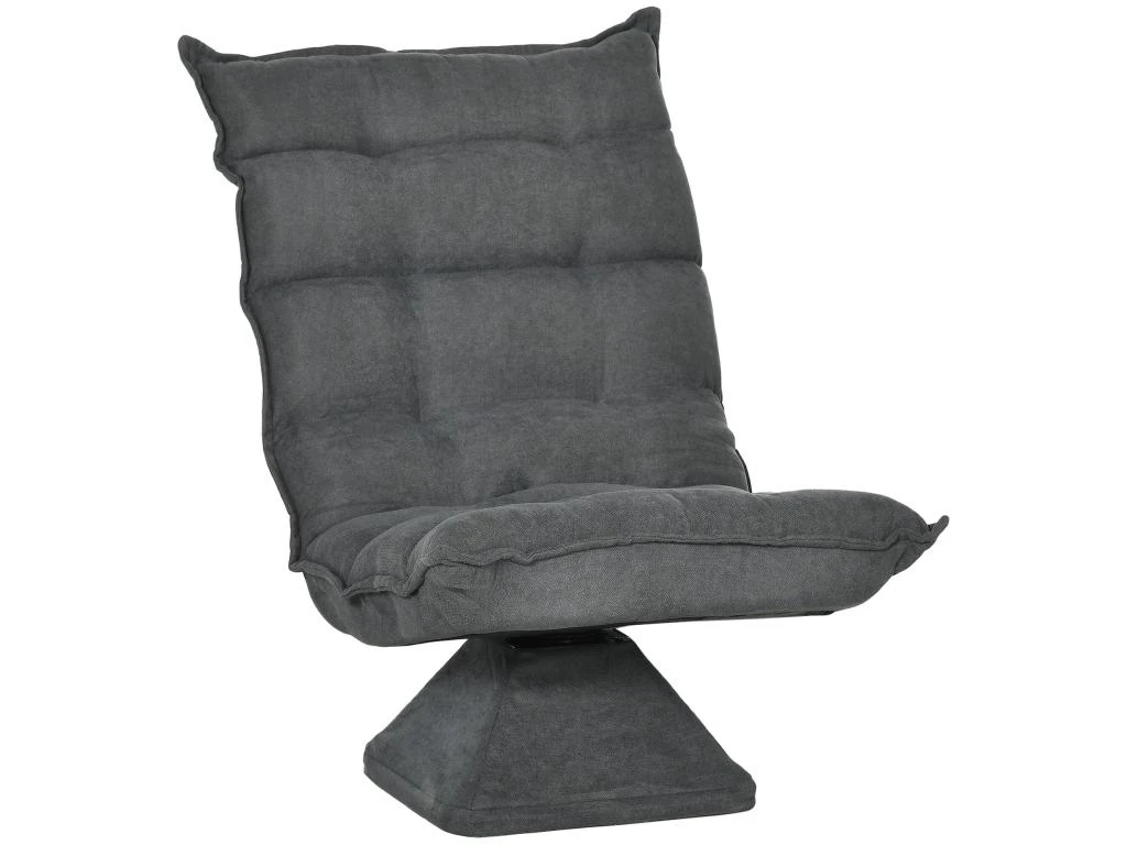 Fauteuil Relax Grand Confort Pivotant Inclinaison Réglable 5 Niv. épais Garnissage Mousse Haute Densité Tissu Velours Microfibre Gris 4 Fauteuil Relax Grand Confort Pivotant Inclinaison Réglable 5 Niv. épais Garnissage Mousse Haute Densité Tissu Velours Microfibre Gris – Image 2