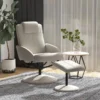 Fauteuil Relax Inclinable Style Contemporain Avec Repose-pieds Revêtement Synthétique Acier Gris -Promos Fauteora Magasin fauteuil 9474097