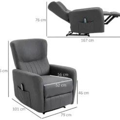 Fauteuil De Relaxation Inclinable 8 Points De Massage Repose-pied Ajustable Microfibre Polyester Gris 9 Fauteuil De Relaxation Inclinable 8 Points De Massage Repose-pied Ajustable Microfibre Polyester Gris -Promos Fauteora Magasin fauteuil 9474981